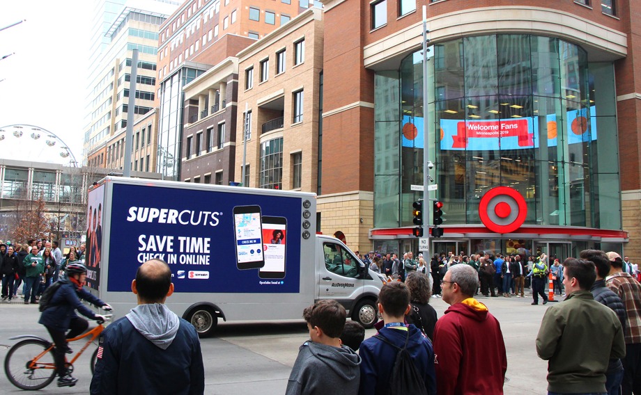 Digital Truck advertising in downtown Minneapolis.